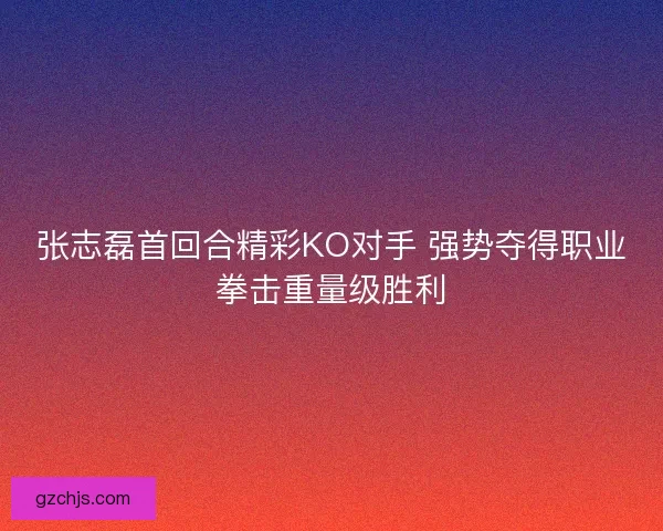 张志磊首回合精彩KO对手 强势夺得职业拳击重量级胜利